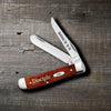 Case Religious Sayings Matthew 28: 19-20 Embellished Smooth Chestnut Bone Mini Trapper