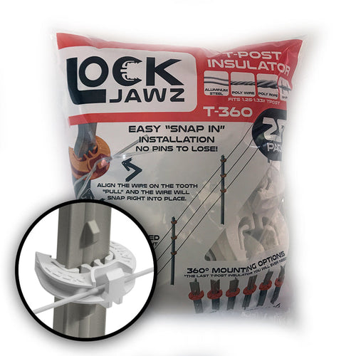 LockJawz (25/pk) Electric Fence T Post Insulators