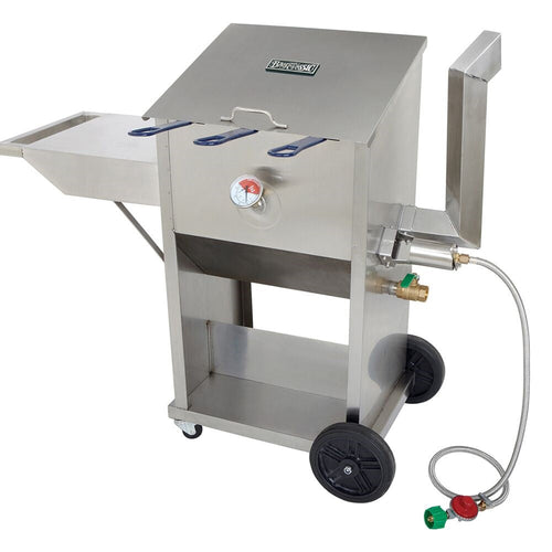 Bayou Classic Outdoor Stainless Bayou® Fryer With Side Shelf