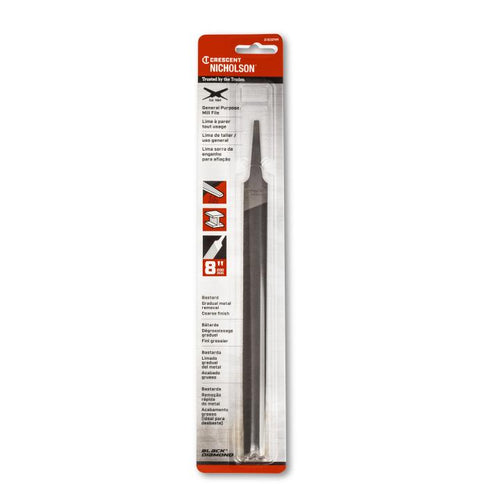 Crescent Nicholson Mill Single Cut Bastard File - Carded