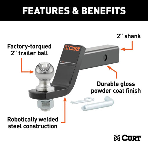 Curt Loaded Ball Mount with 2 Ball, Imported (2 Shank, 7,500 lbs., 4 Drop)