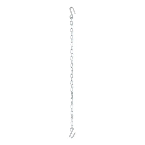 Curt 48 Safety Chain with 2 S-Hooks (5,000 lbs, Clear Zinc, Packaged)