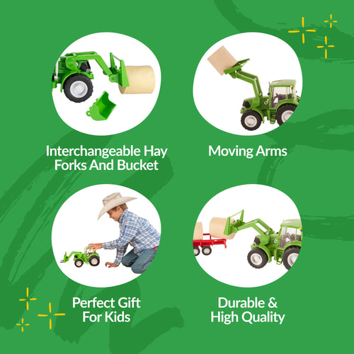 Big Country Toys Tractor & Implements - Green
