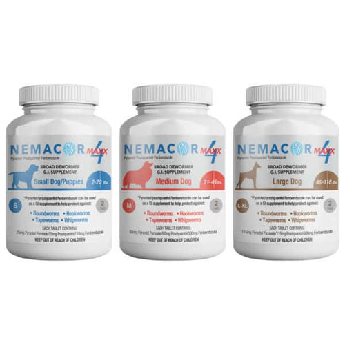 Nemacor Maxx 4 Broad De-Wormer Supplement for Dogs