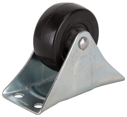 ProSource Rigid Caster 2-1/2 Dia Rubber Wheel Black 130 lb Steel Housing Material